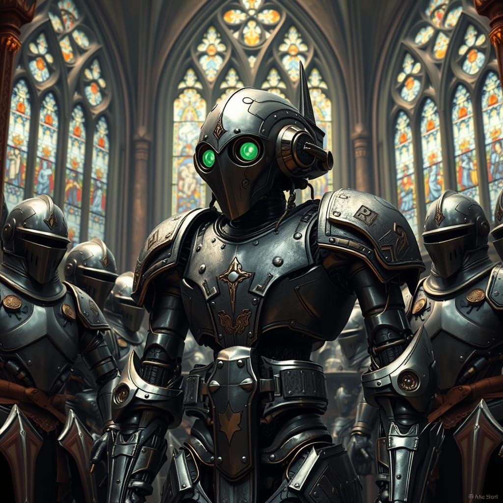 Medieval Robot in Gothic Castle: Industrial Meets Medieval