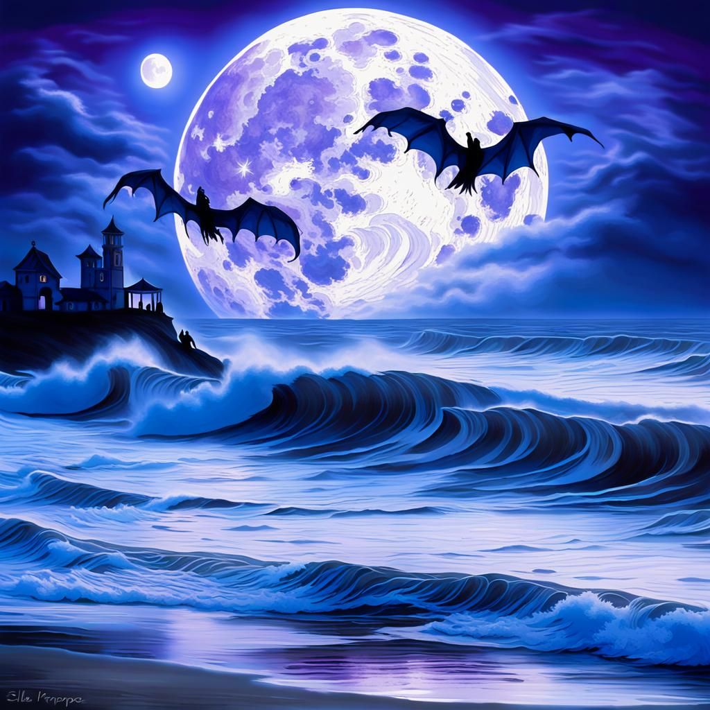 Ethereal Specters Glide Under Harvest Moon