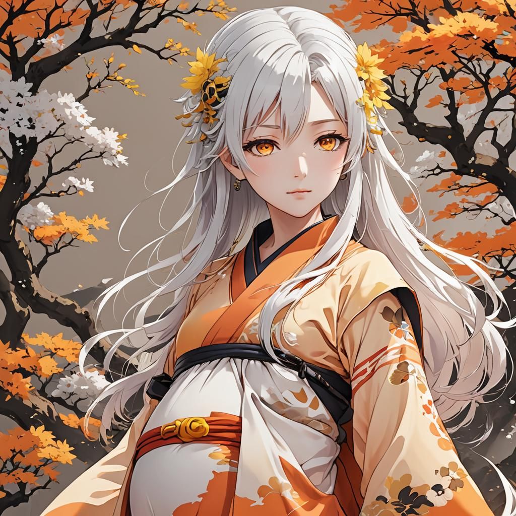 Anime Girl in Japanese Clothes: Manga Art