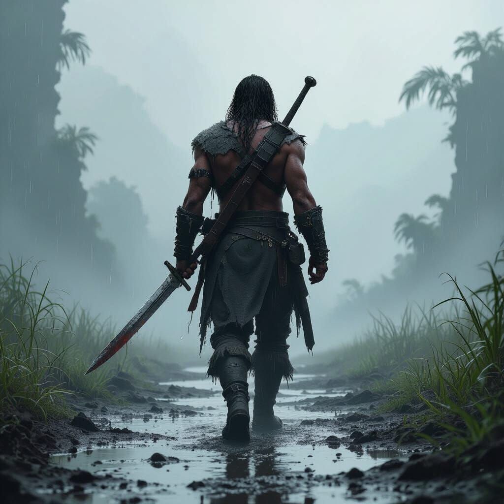 Weary Warrior Walks into the Fog