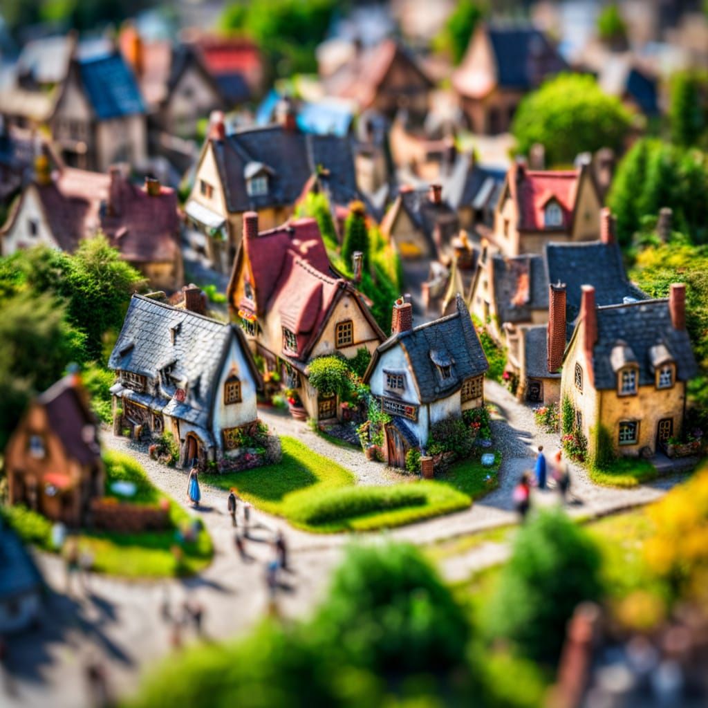 Miniature Fairy Town in Tilt-Shift HDR