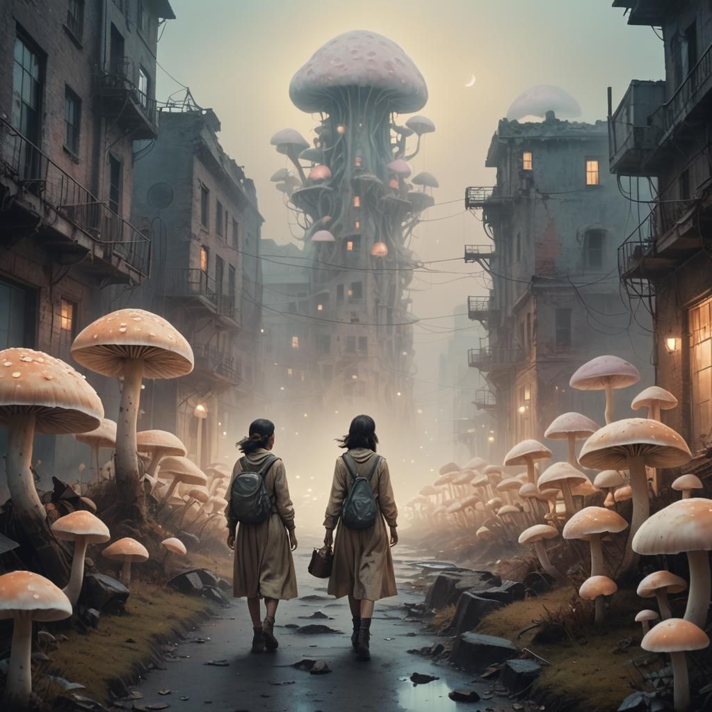 Surreal Sci-Fi Colonist Searches Abandoned Cityscape