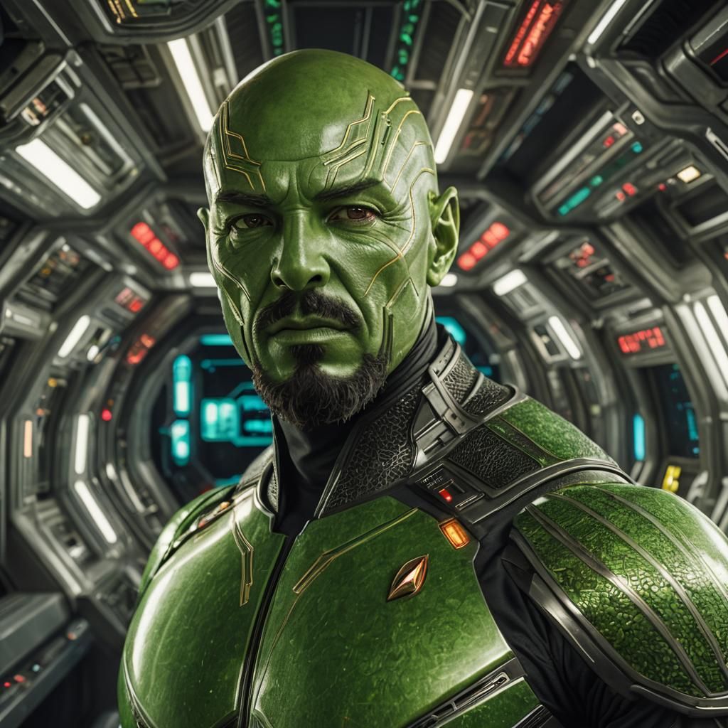 Orion Pirate Portrait in Star Trek Style