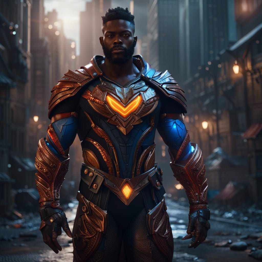 Michael Somare as a Superhero: Detailed Matte Painting