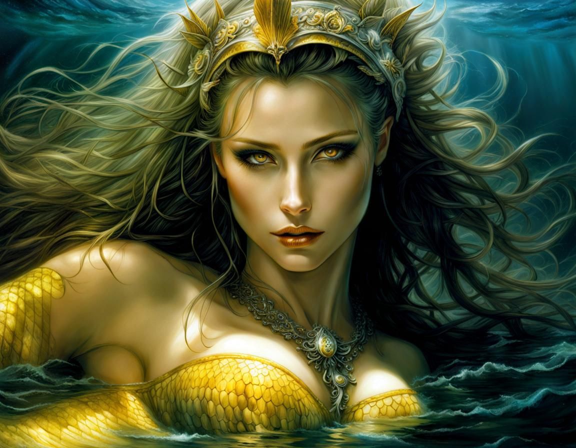 Enchanting Mermaid Portrait in Dark Fantasy Style