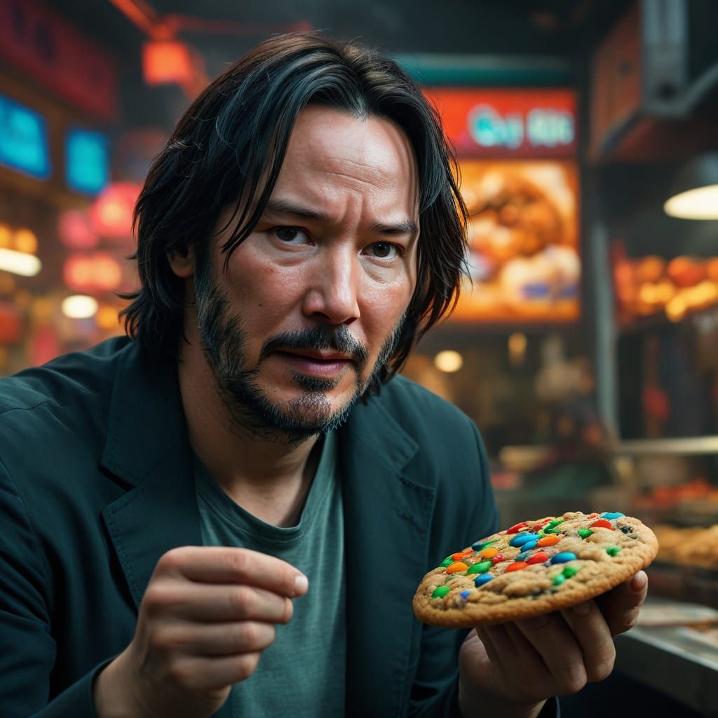 Keanu Reeves as Dalgona Cookie in Korean Market-Inspired Con...