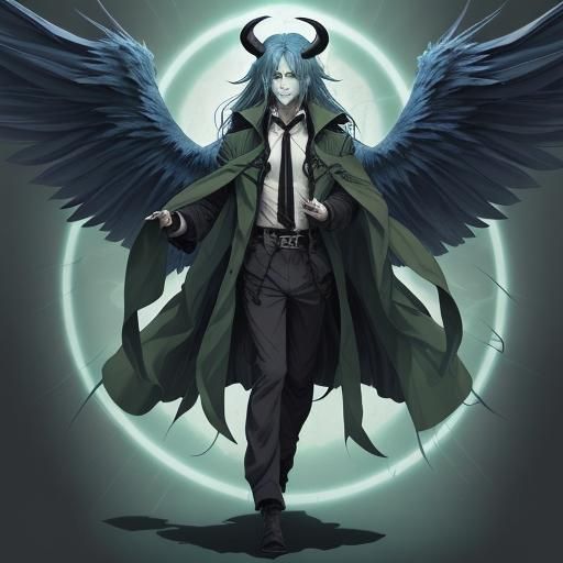 Half Angel Half Demon in Anime Style