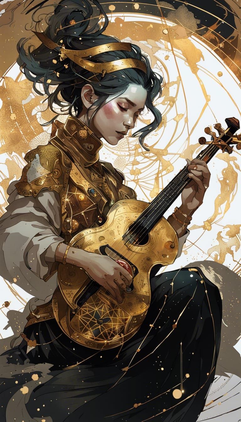 Epic Female Bard in Isekai Style