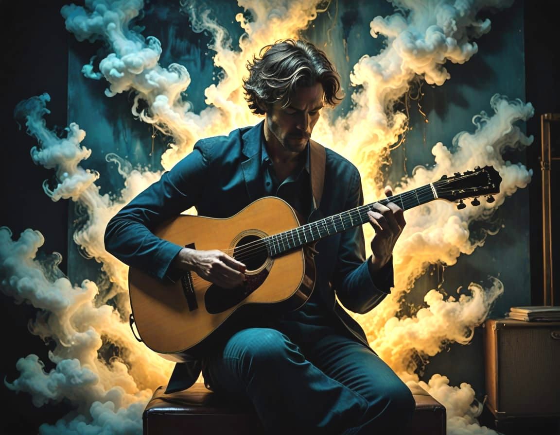 Abstract Musician Lost in Thought