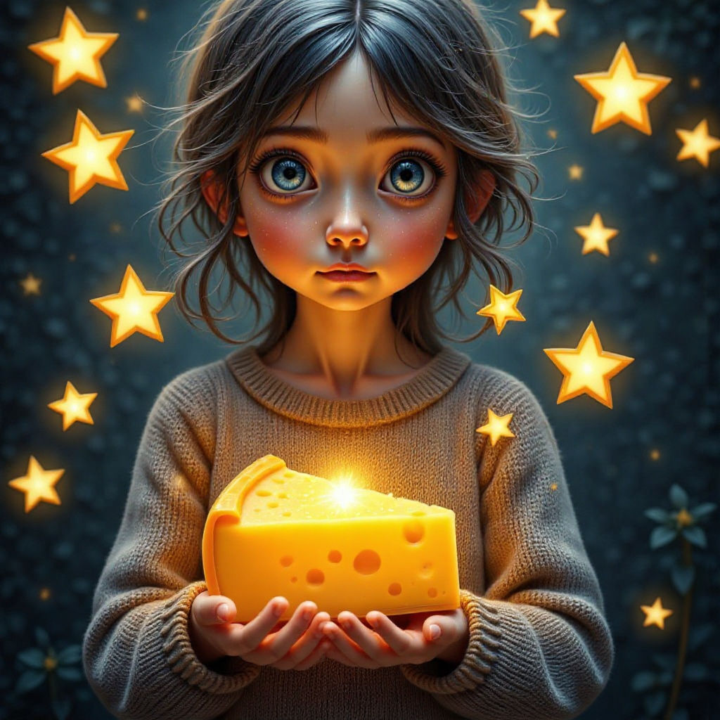 Cheese Stars in a Dreamy Surreal Style