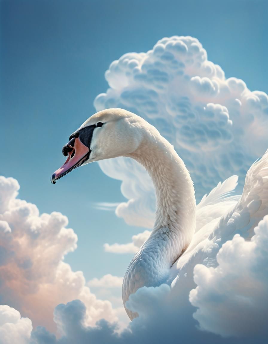 Swan Cloud in Dreamy Surrealism Photography