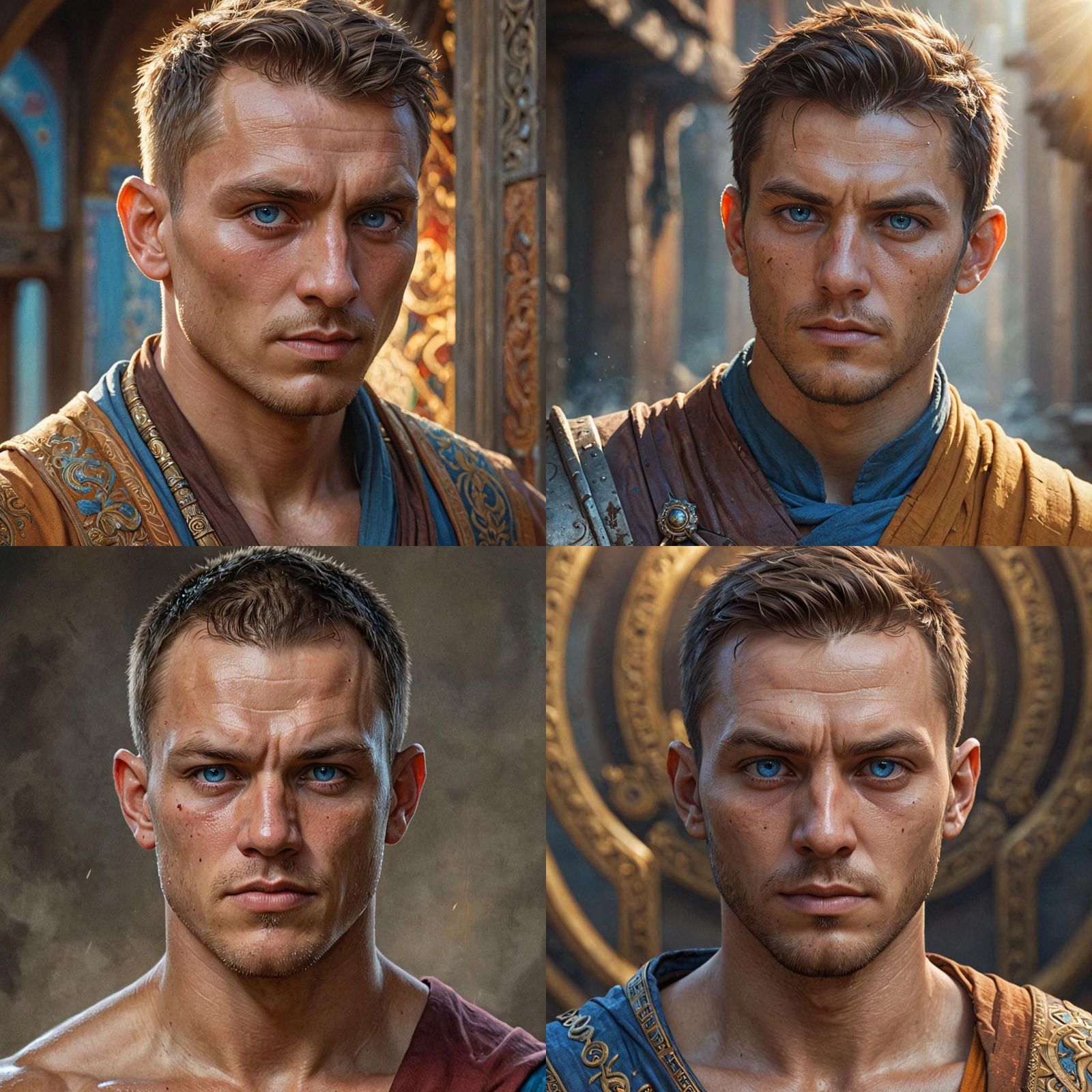 D&D Monk Portrait in Hyperdetailed Digital Art