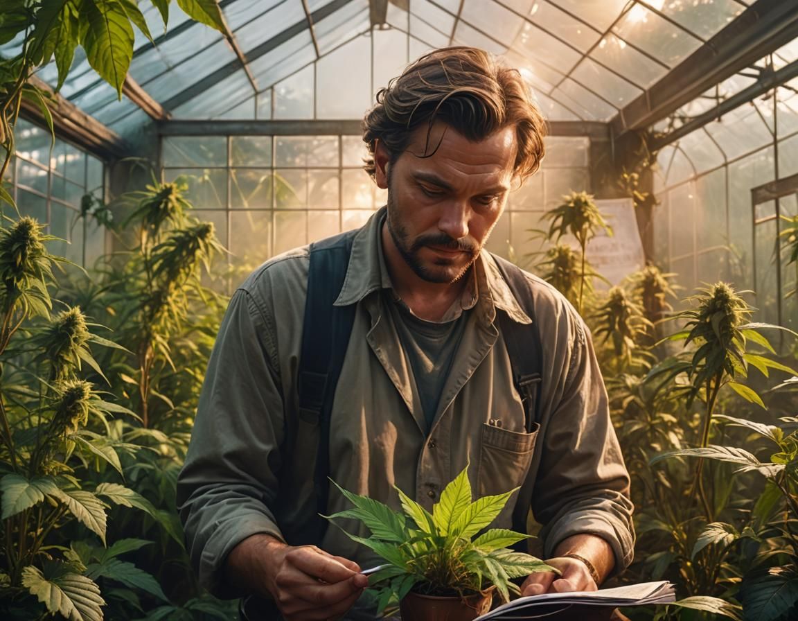 Cannabis Farmer Portrait in Film Noir Style