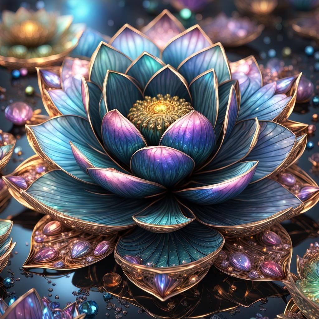 Gold and bismuth metal Lotus