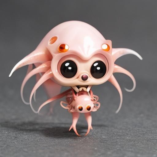 Anime Girl with Squid Features in Chibi Style