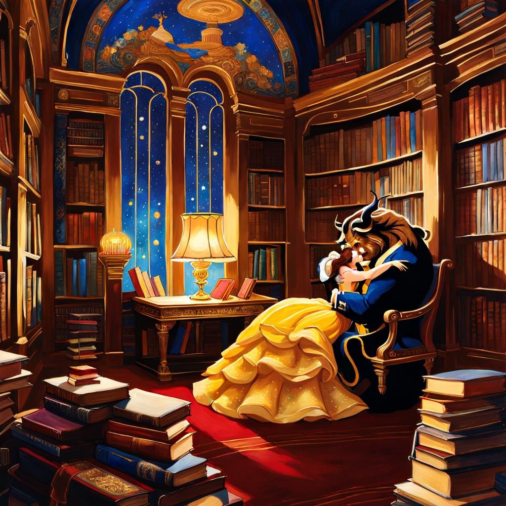 Beauty and the Beast Library Nook in Art Deco Style