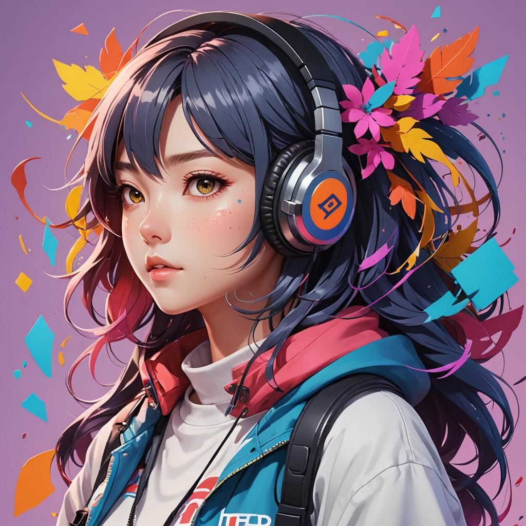 Colorful Anime Logo for Unfiltered Sis Podcast