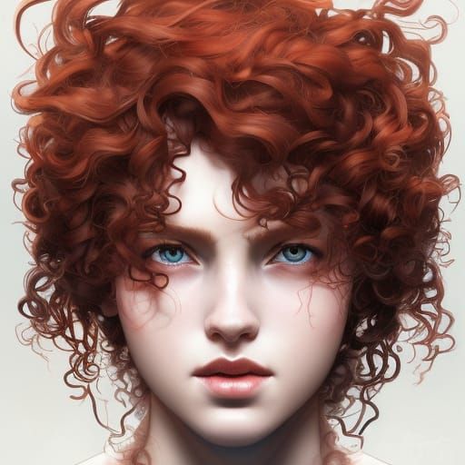 Sapphire-Eyed Girl Portrait in Hyperdetailed Style