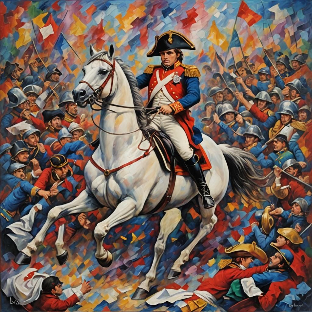 Colorful Neo-Impressionist Oil Painting with Thick Impasto