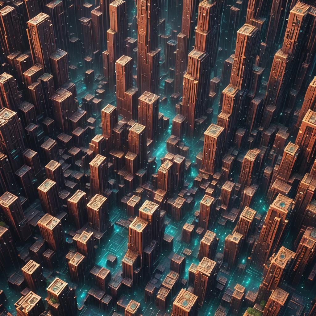 Fantastical Binary Code Dream in Deep Color