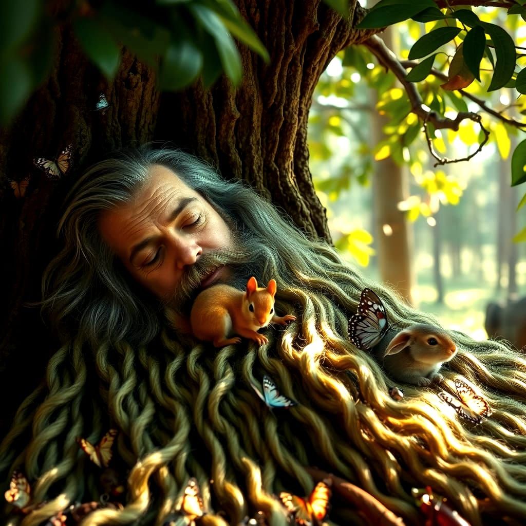 Rip Van Winkle's Whimsical Forest Beard