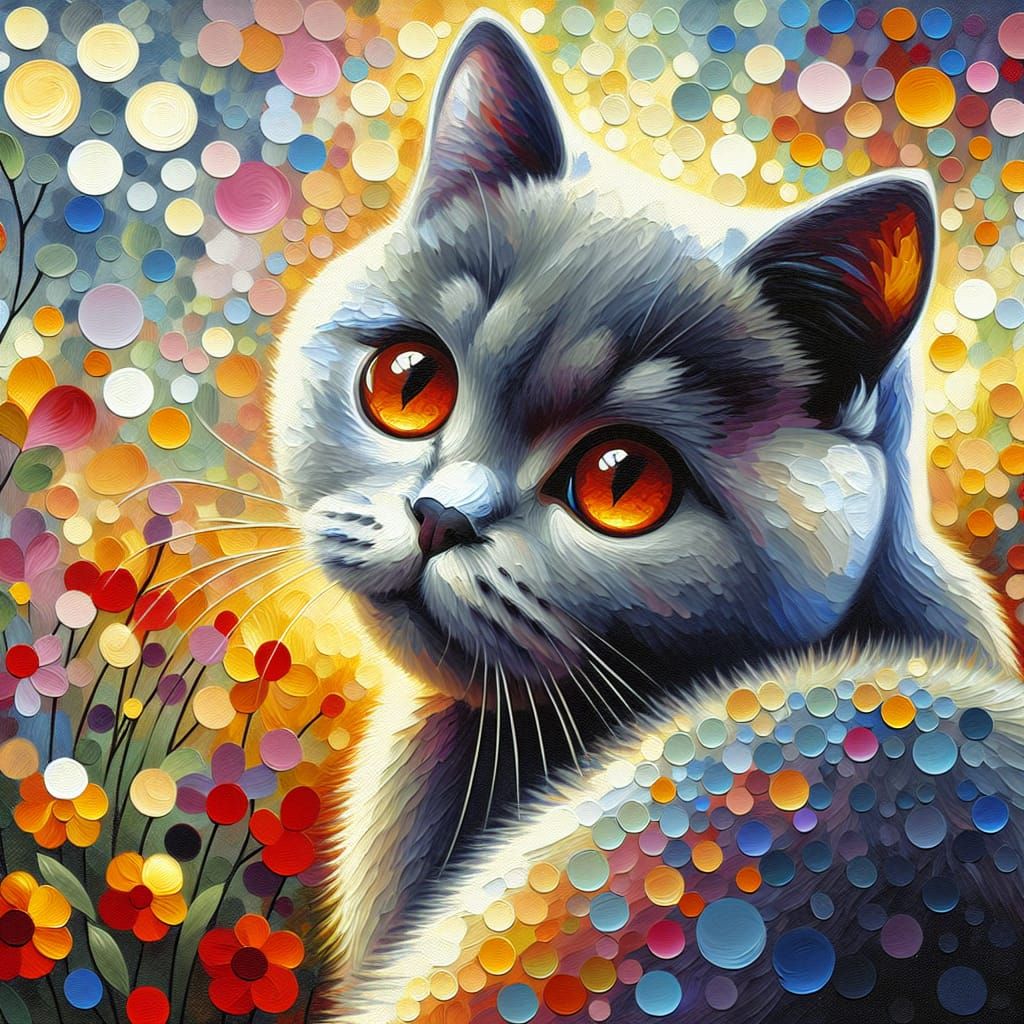 gray british shor hair cat