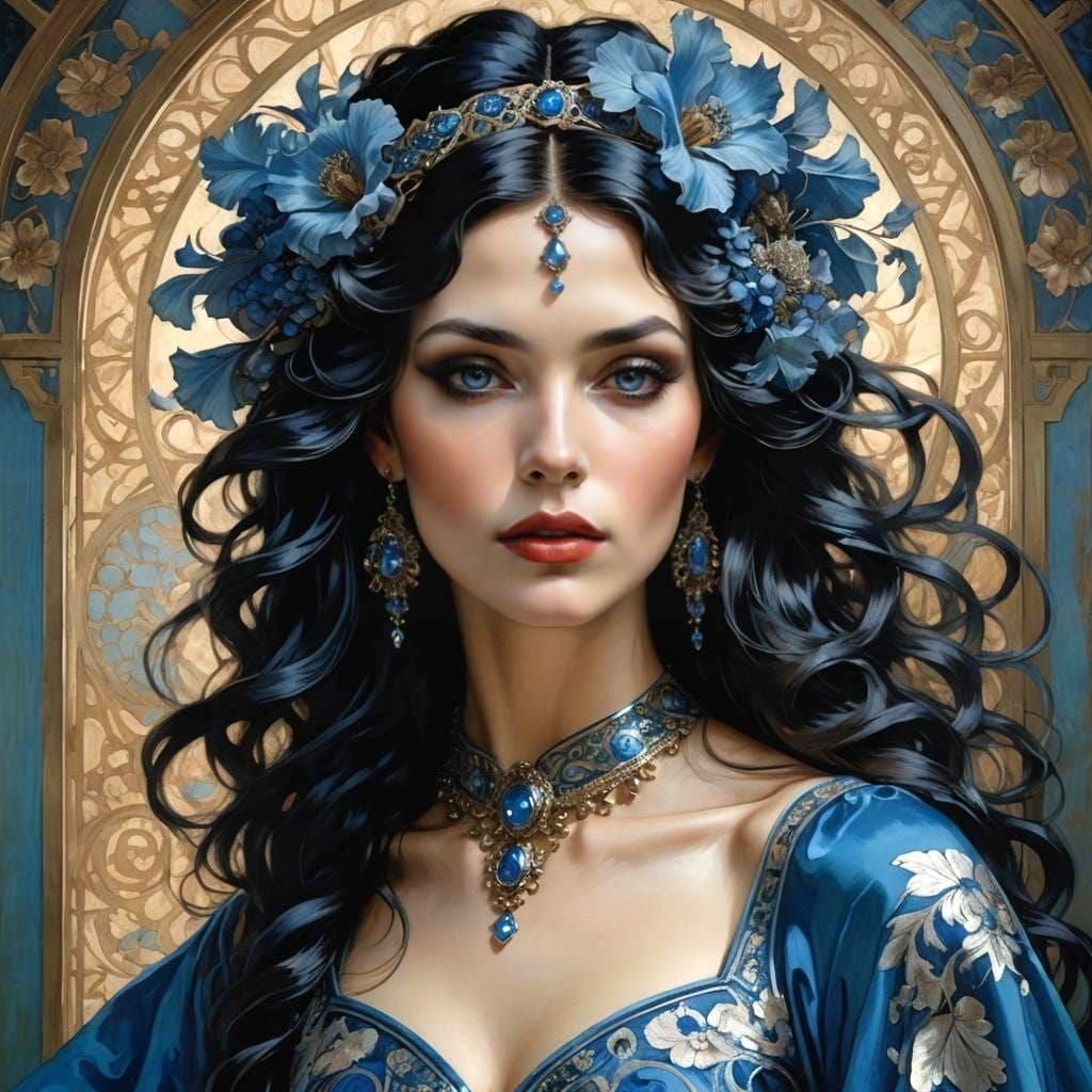 Ornate portrait - black hair