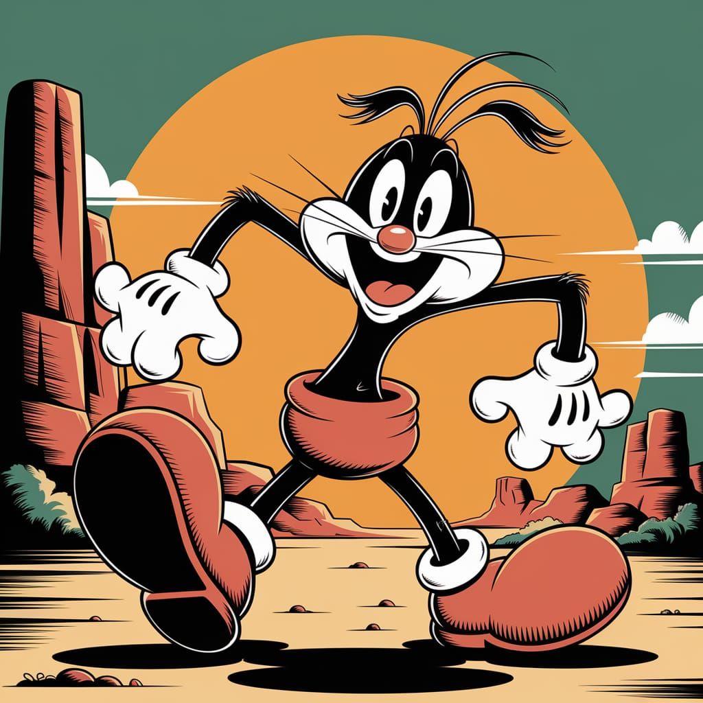 Looney Tunes Character in Painted Desert Cartoon Illustratio...