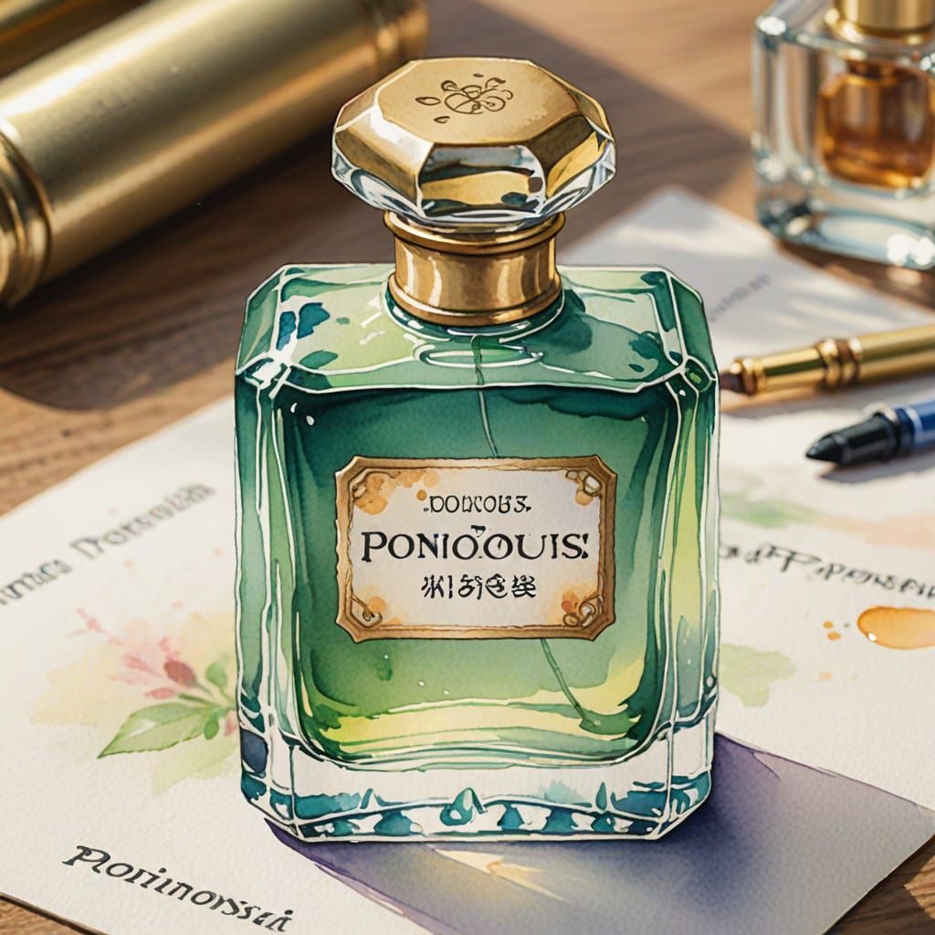 Anime Perfume Bottle with Gentle Pastel Colors and Intricate...