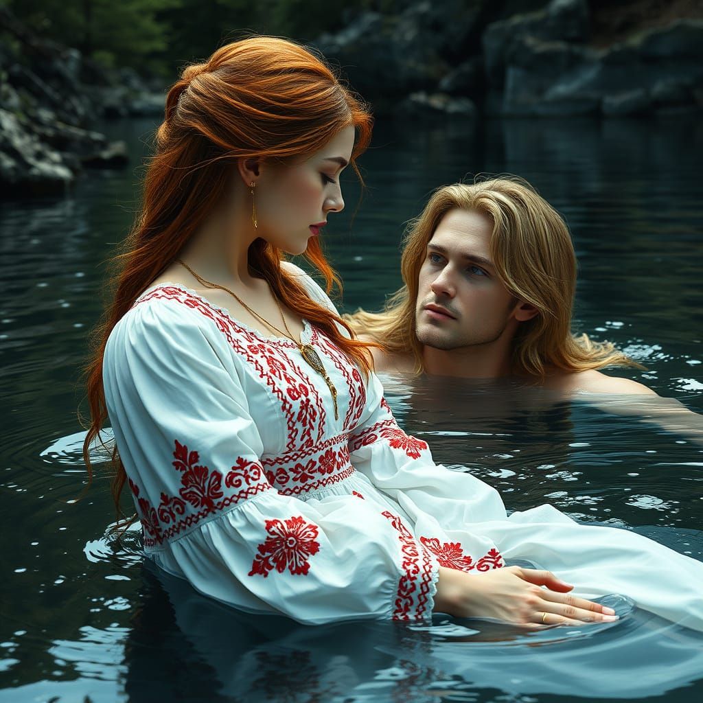 Epic Cinematic Woman Meets Mysterious River Swimmer in Maxim...