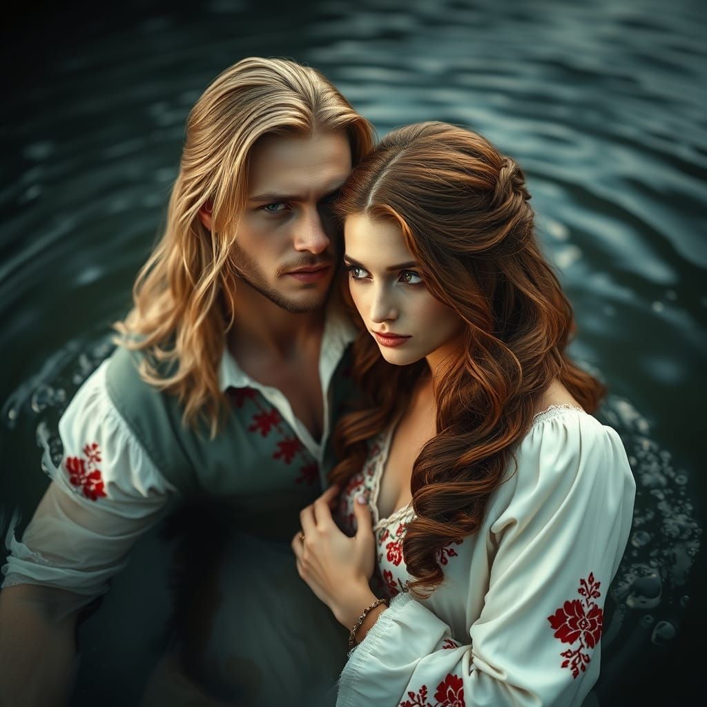 Epic Cinematic Woman Meets Mysterious River Swimmer in a Stu...