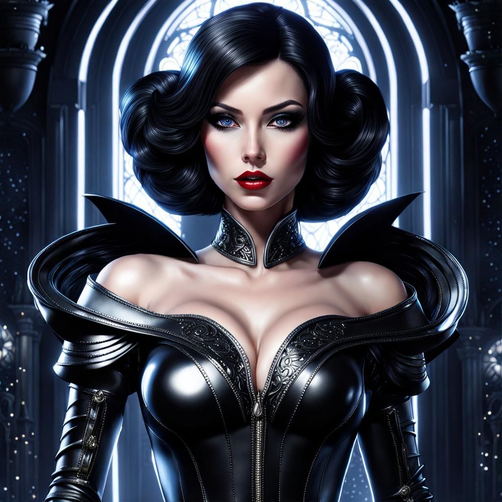 Snow White in Latex: Fantasy Art Portrait