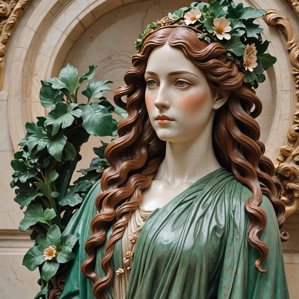 Art Nouveau Museum: Woman and Marble Sculpture