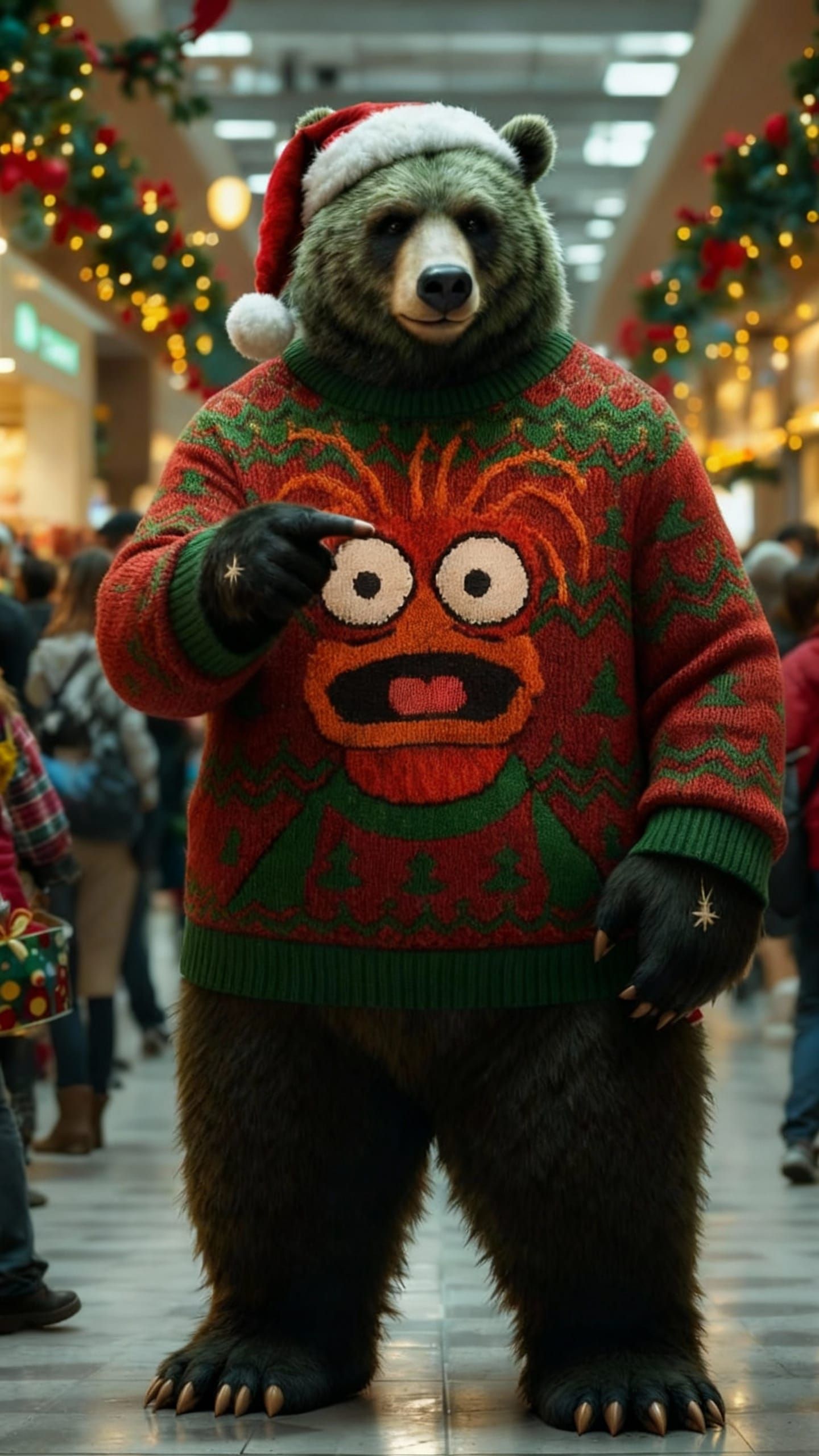 Cozy Bear Wearing a Warm Sweater