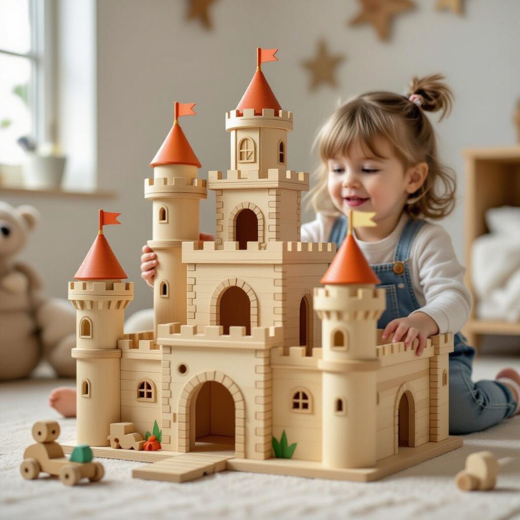 Simple Wooden Toy Castle