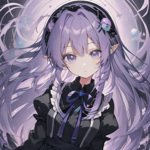 Anime Elf Girl Portrait in Manga Style