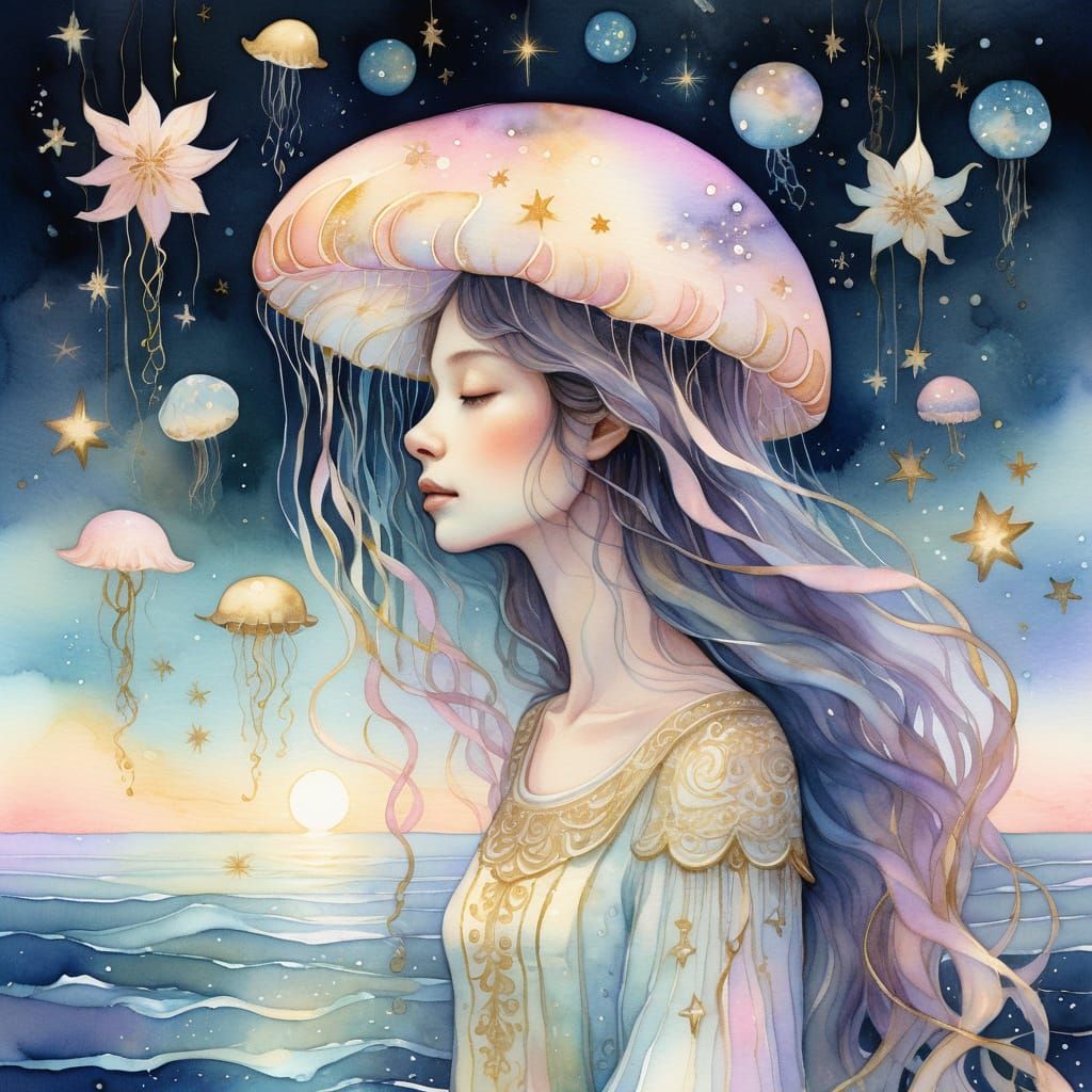 Surreal Pastel Goddess of the Cosmos