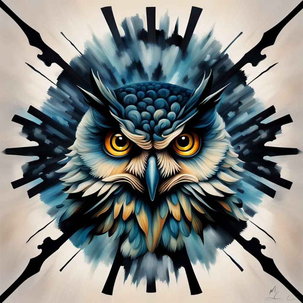 Surreal Owl Portrait in Dreamlike State