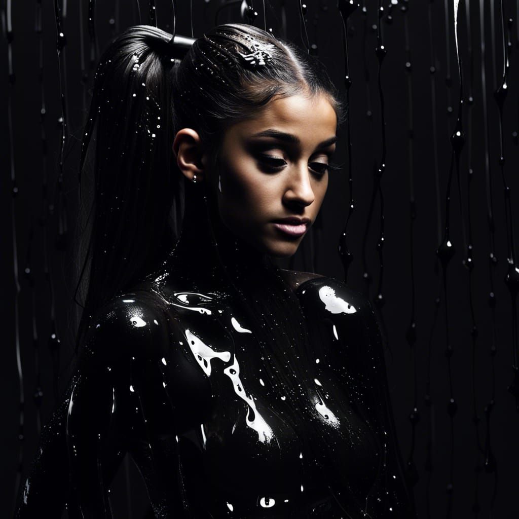 Person Bathes in Black Oil, Sharp Focus