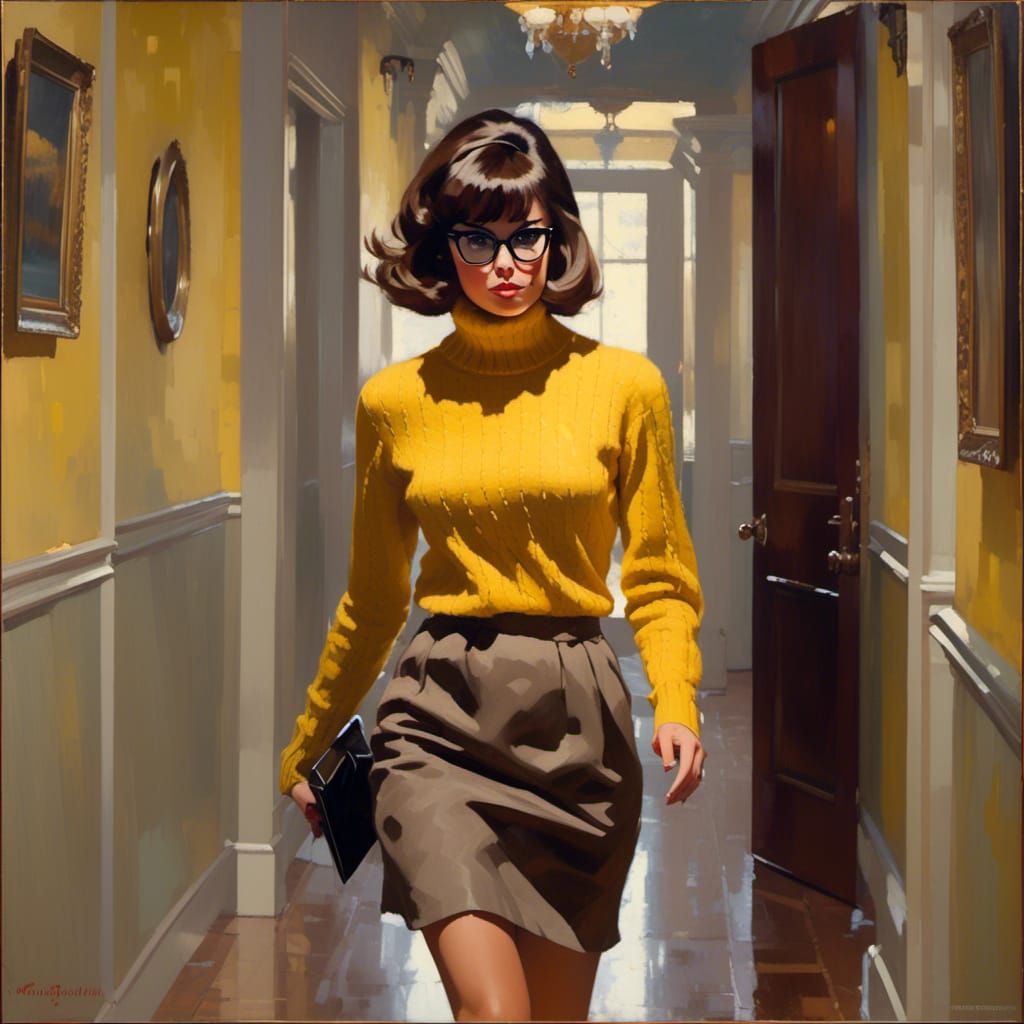 Impressionistic Portrait of a Woman in Spooky Mansion