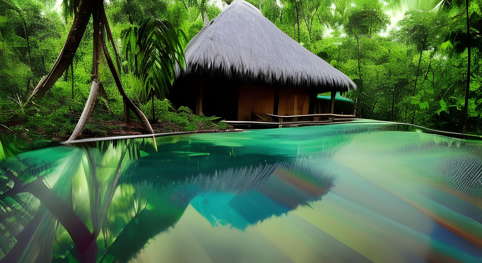 Blueprints Mayan temple in the jungle, Rainbow Reflections