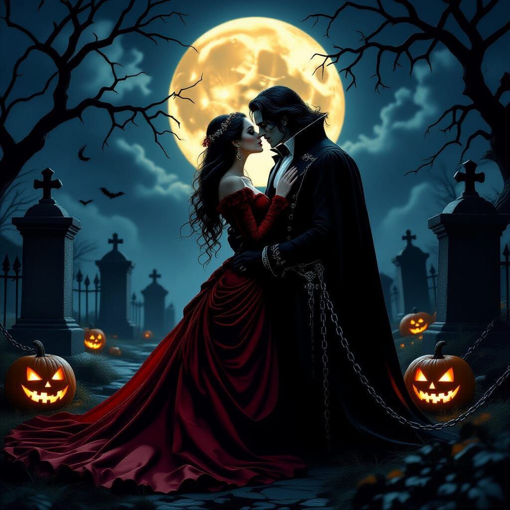 Gothic Vampire's Kiss Fades Mortality on Halloween