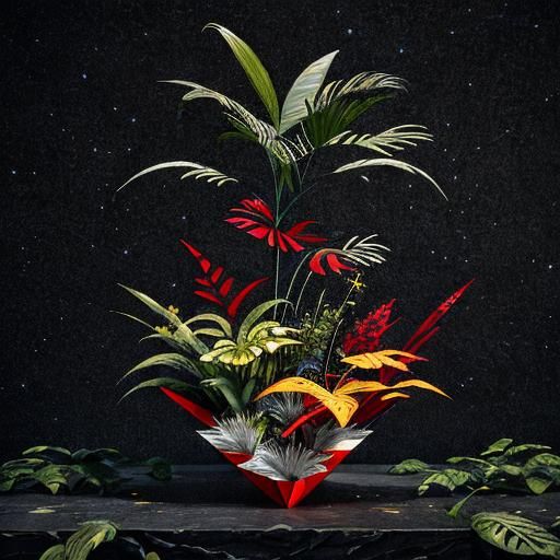 Fractured Botanical Geometry in 3D CGI