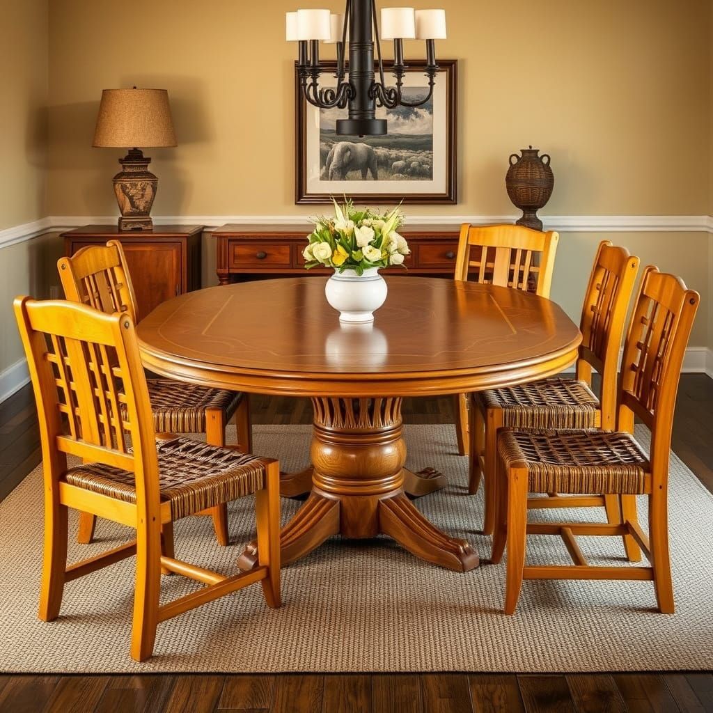 Traditional South African Dining Room with Riempie Chairs