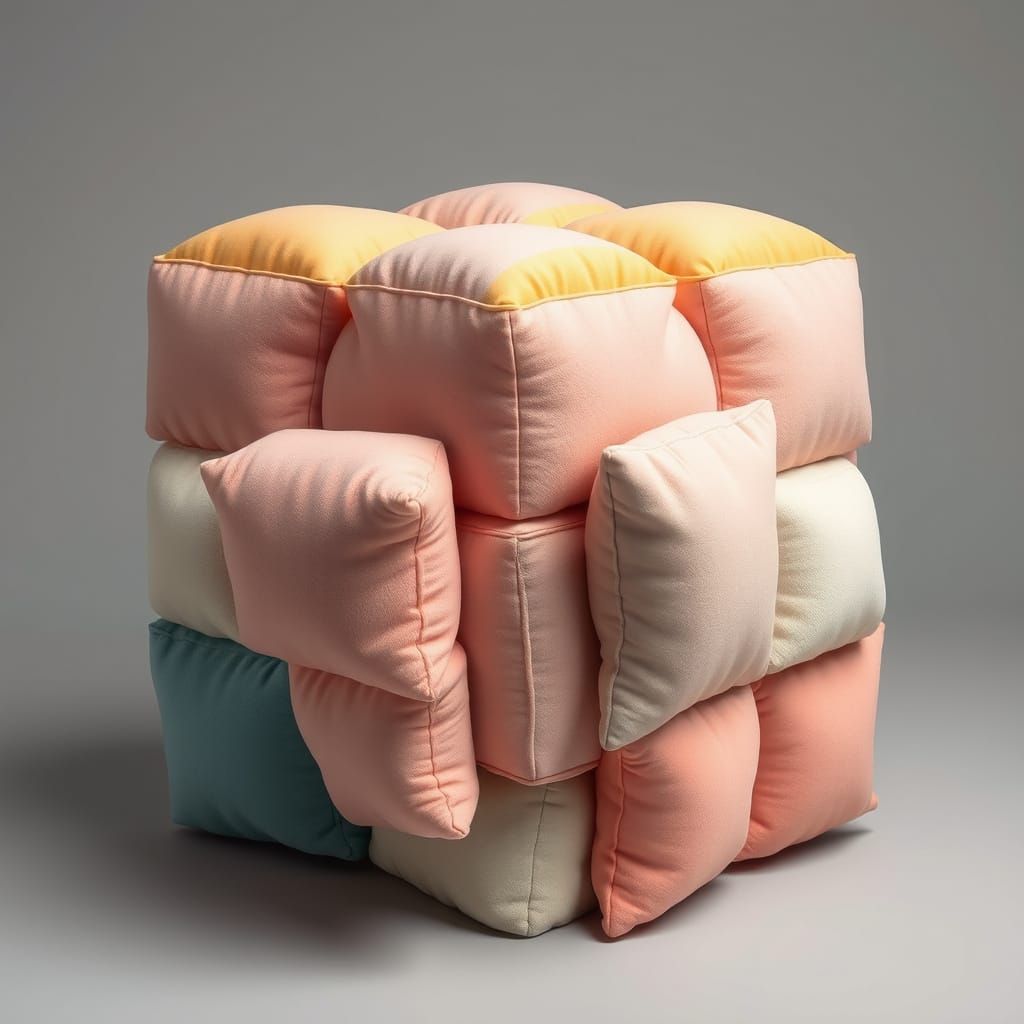 Hyperrealistic Pillow Rubik's Cube