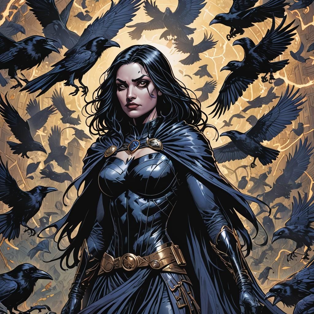 Raven of DC Comics in Comic Book Art Style
