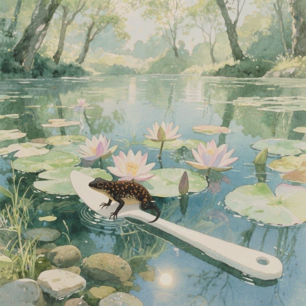 White Spatula in Shallow Water: Hyperdetailed Fantasy