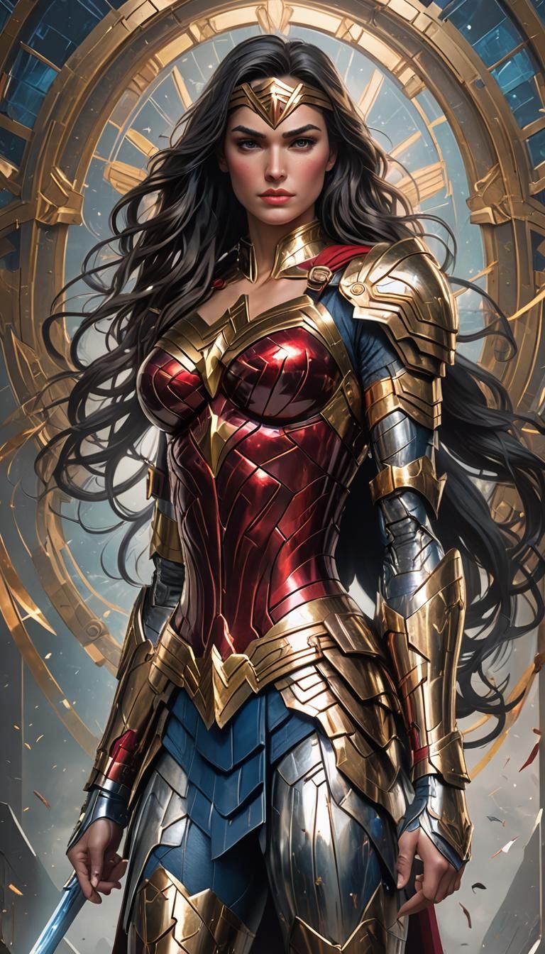 Wonder Woman in Saint Seiya Armor, Detailed Portrait