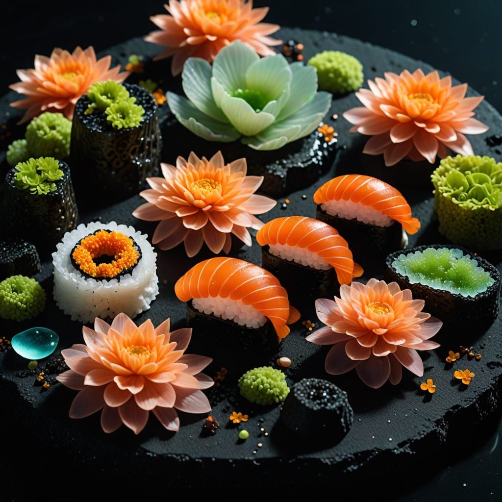 Surreal Oceanic Cuisine on Volcanic Rock