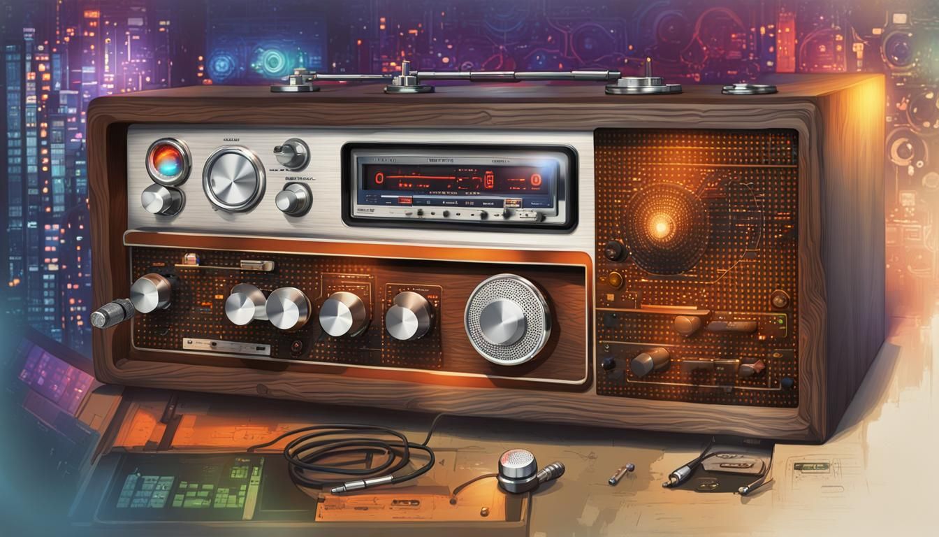 Vintage CB Radio with Ethereal Glow, Fantasy Art
